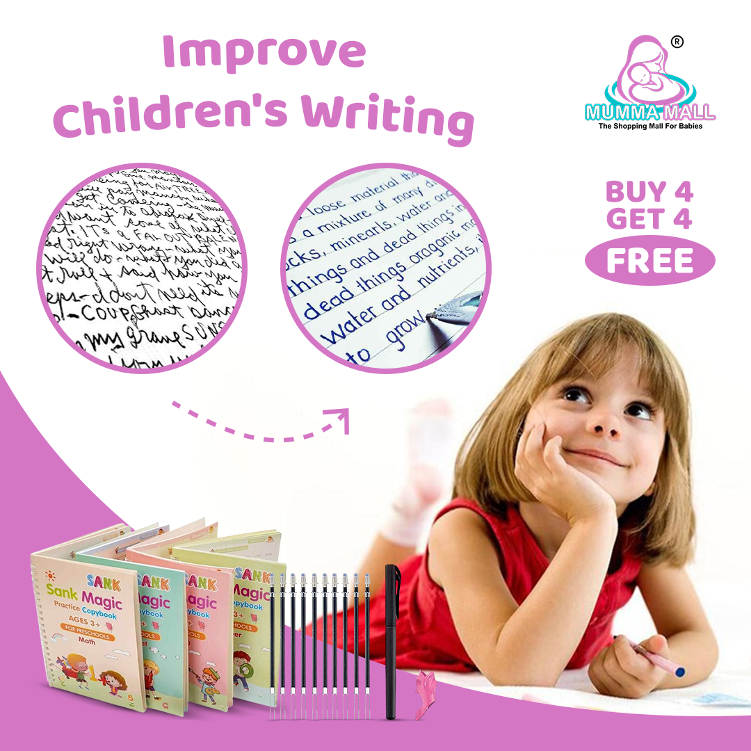 ✨Magic Practice Book || Buy 1 Set & Get 1 Set FREE ( 8 Book + 20 Refill+2 Pen+2 Grip ) + FREE Learning 2000+ pages PDF worksheet for kids