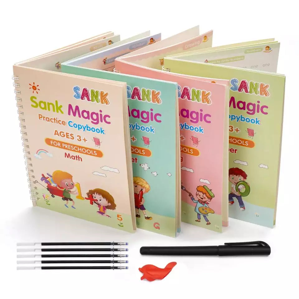 Magic Book Buy 1 set & Get 1 set FREE ( 8 Book + 20 Refill+2 Pen+2 Grip ) + FREE Learning 2000+ pages PDF worksheet for kids