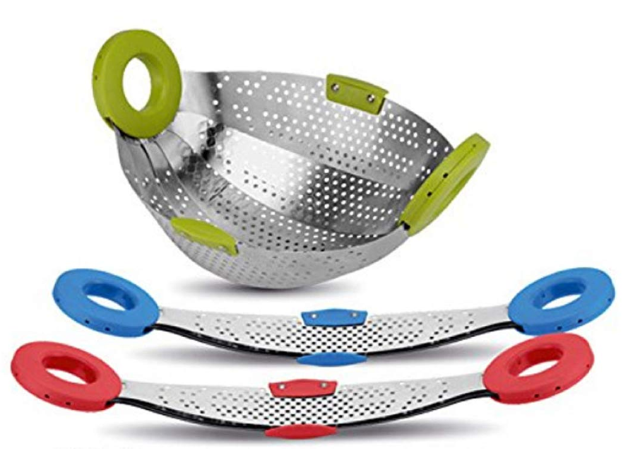 6 In 1 Collapsible Colander Steamer,Strainer & Fruit Basket