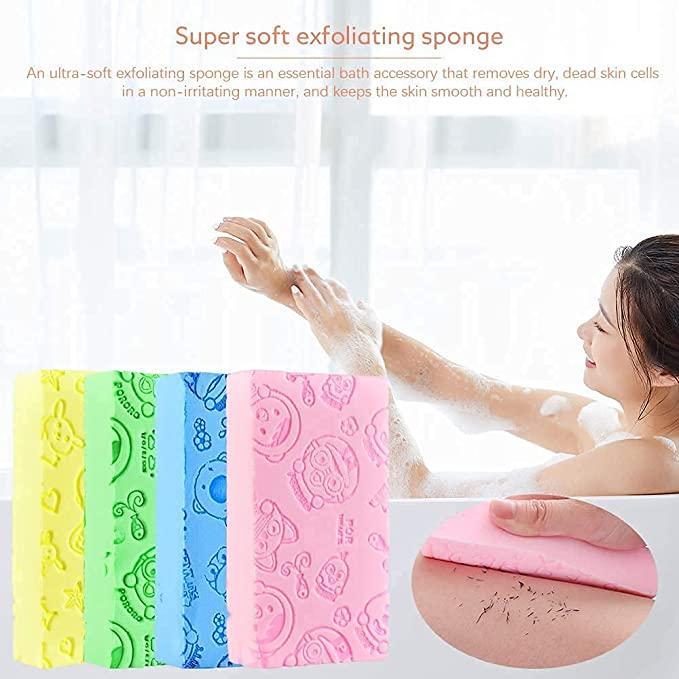 Ultra Soft Exfoliating Bath Sponge/ Asian/ Japanese Spa Cellulite Massager/ Dead Skin Remover Sponge For Body (Pack of 1)