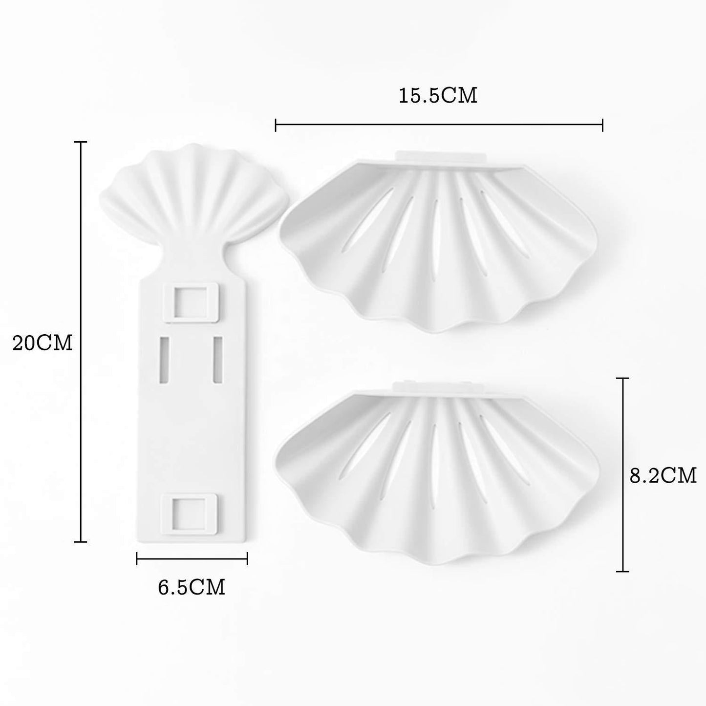 Soap Holder - Shell Shape Wall Mounted Double Layer Soap Case Holder