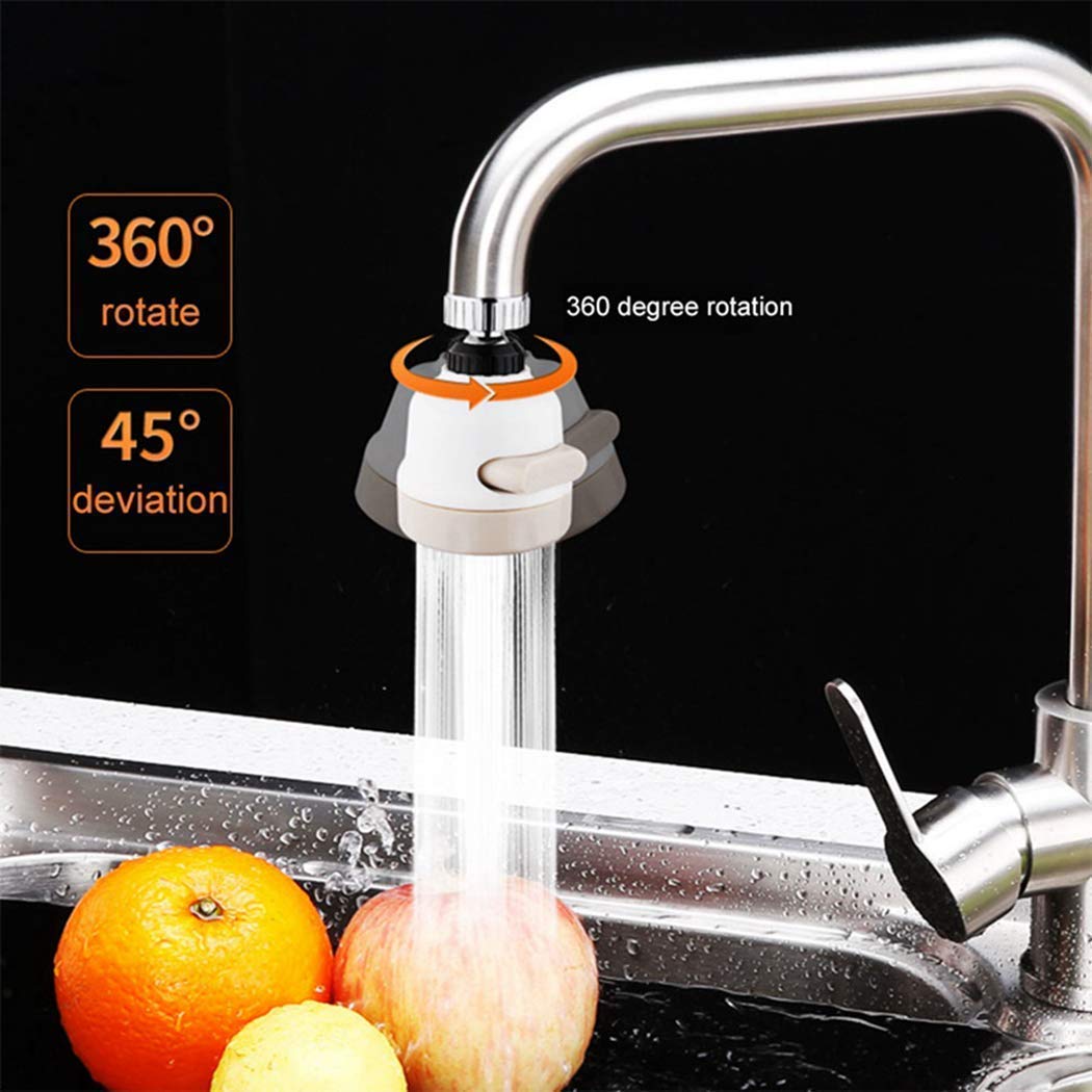 Kitchen Tap Head Movable Sink Faucet 360° Rotatable ABS Sprayer Removable Anti-Splash Adjustable Filter Nozzle Swivel Water Saving Aerator 3 Modes Kitchen tap