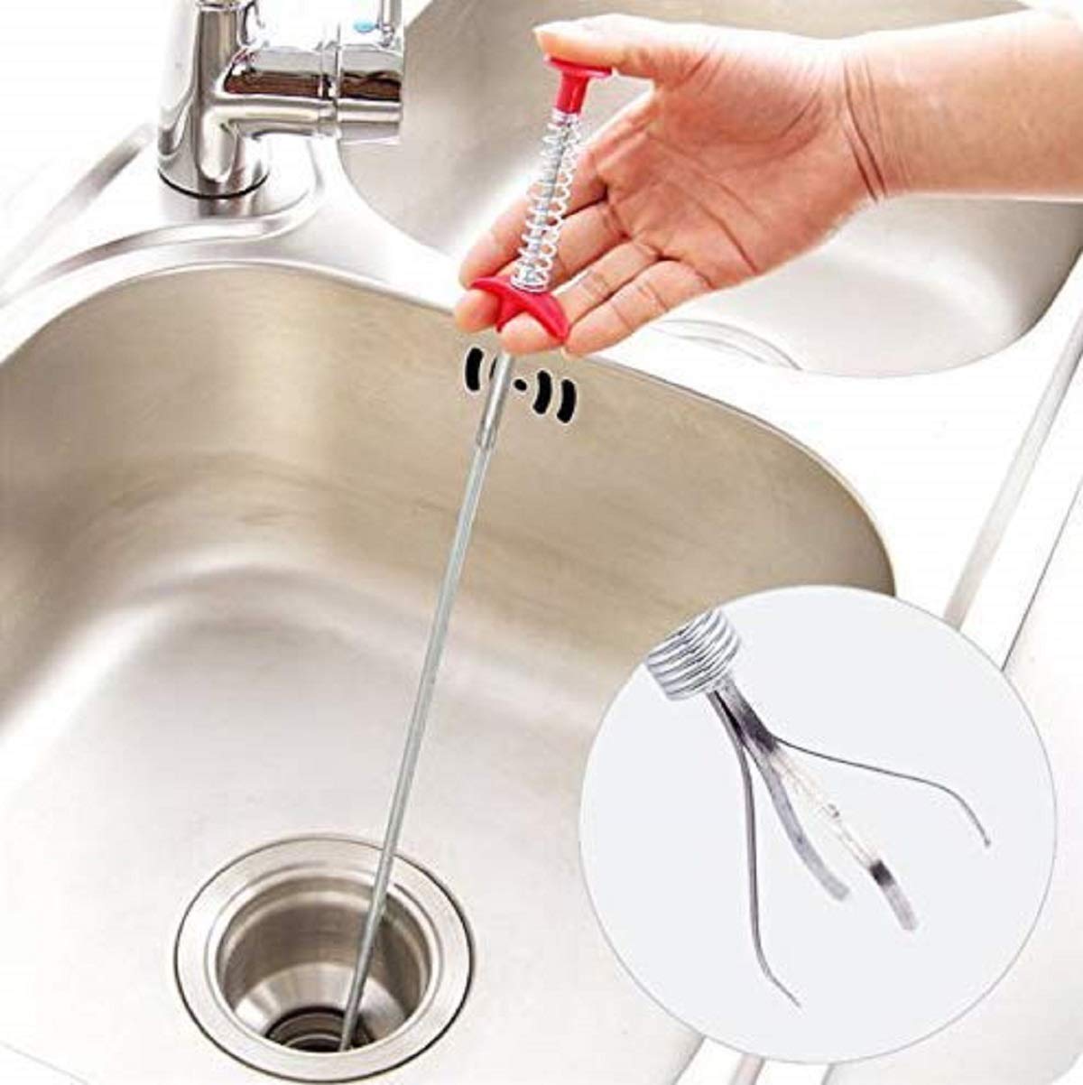 Sink Drain cleaner - Stainless Steel Hair Catching Drain Cleaner Wire