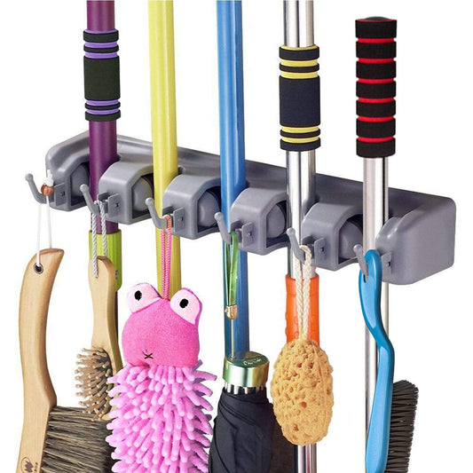 Mop Holder - 5 Layer Wall Mounted Mop & Broom Holder