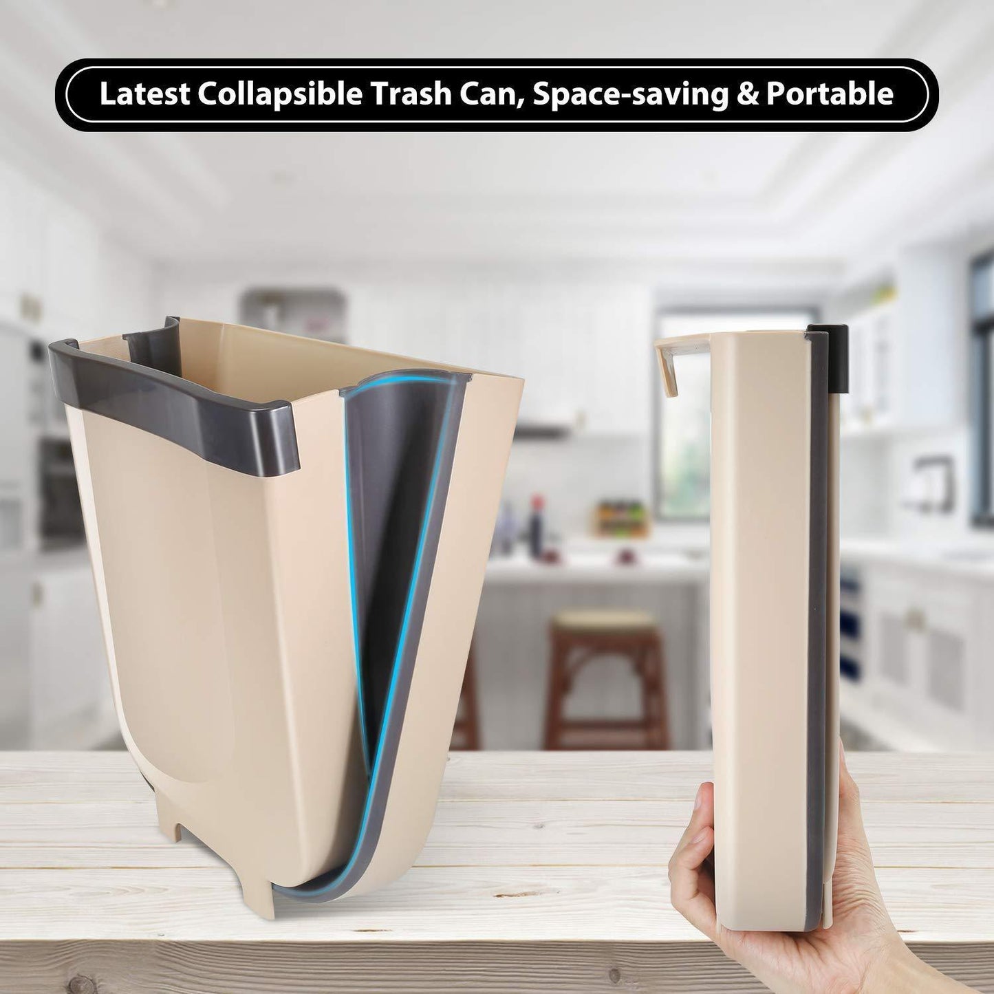 Kitchen Foldable Garbage Trash Box Door Mounted Organizer