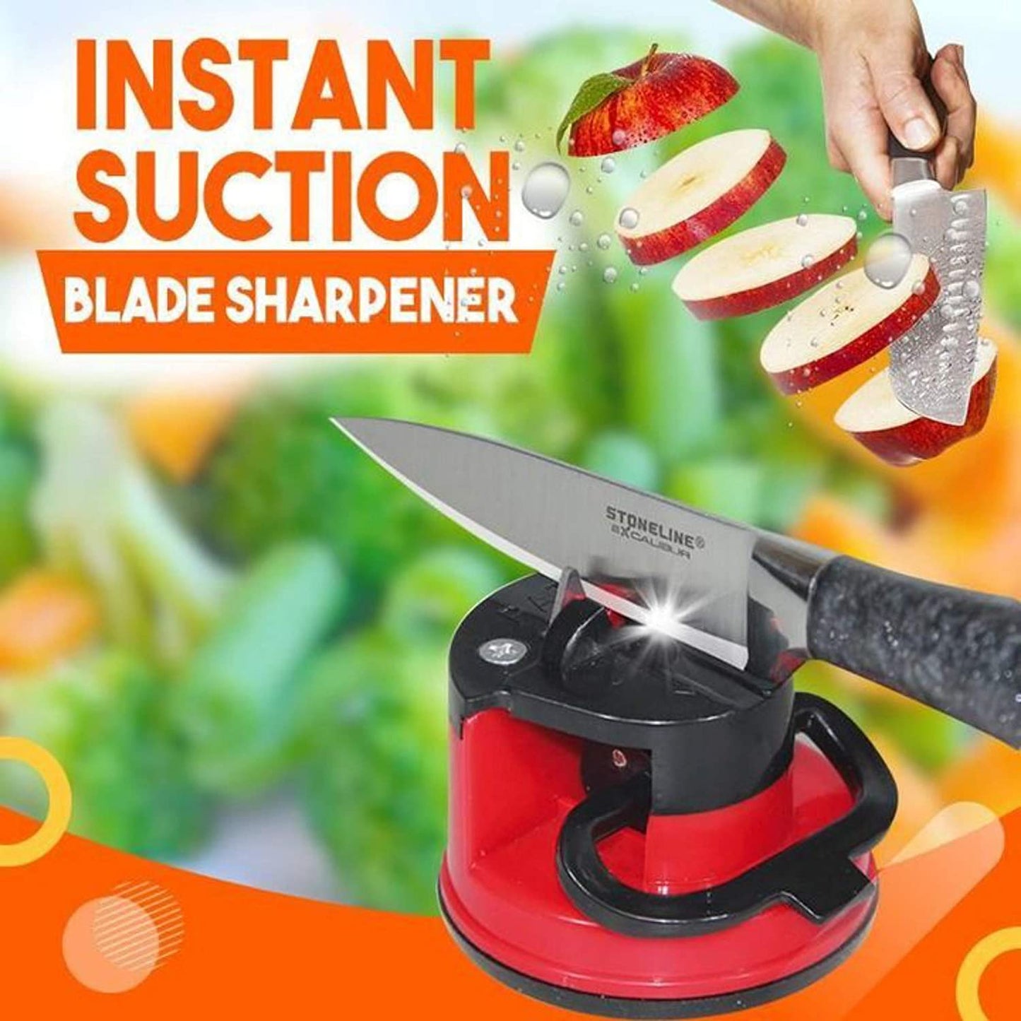 Manual Kitchen Knife Sharpener With Suction Pad