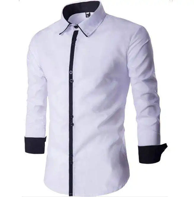 OEM Design Customized Dress Shirt Men Collared Long Sleeve Button Up Office Work Dress