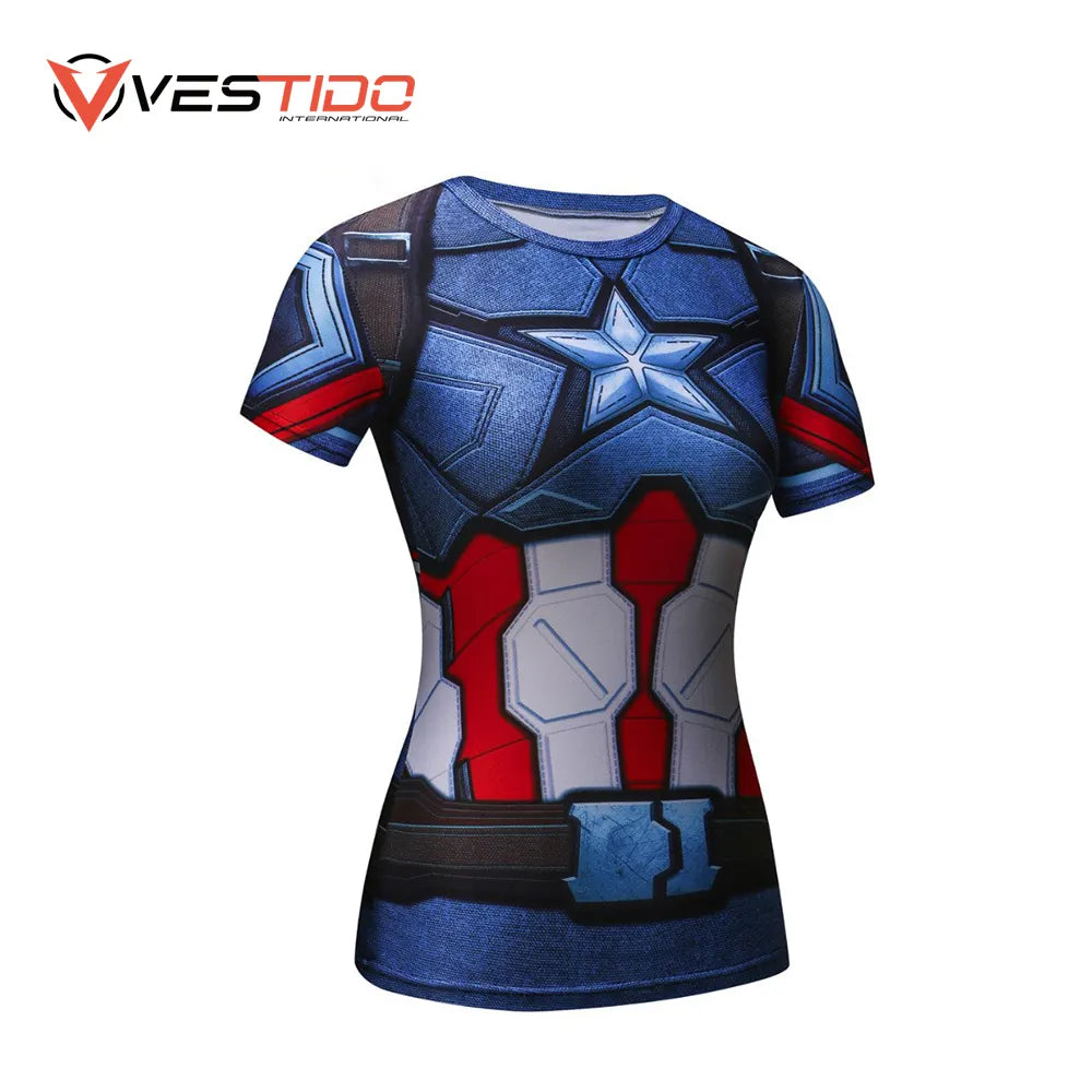 Creative Women 3d Print T Shirt Long & Short Sleeves Compression Sport Wear with your Custom Logo