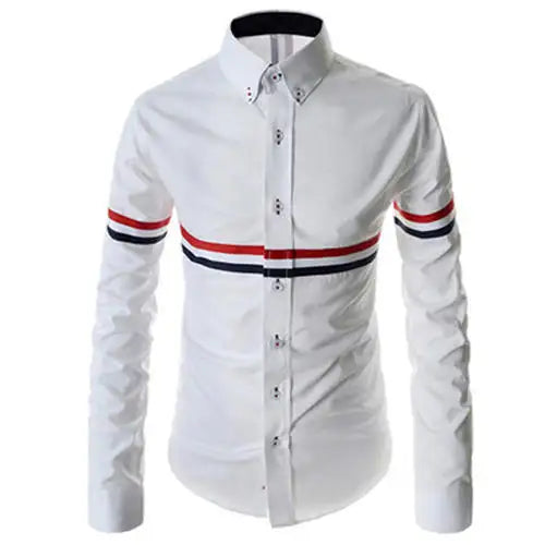 White Long Sleeve Men Dress Shirt OEM Custom 100% Cotton Casual Top Brand Formal