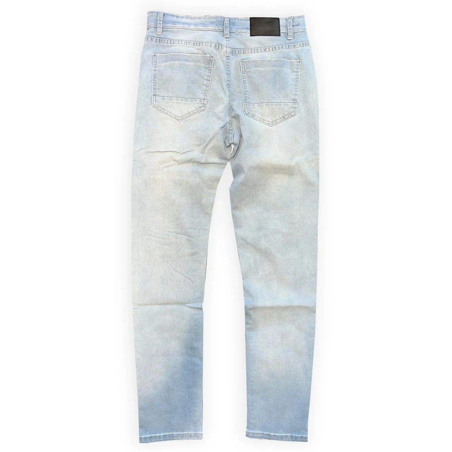 Light blue men's skinny ripped and repair men's denim jeans fashion casual custom cotton high quality man jeans