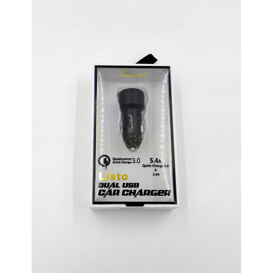 Essentials Listo Dual USB Port Usb Car Charger