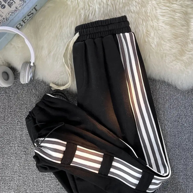 2022 new pink stitching sports pants women's summer thin hip-hop casual all-match loose-fitting