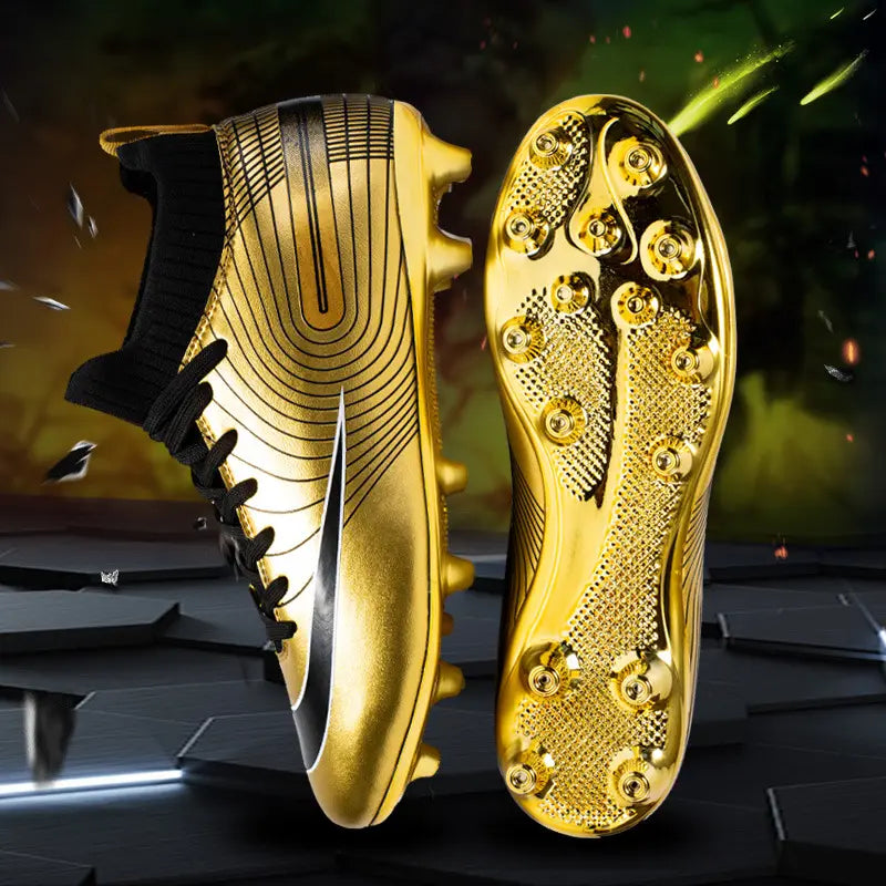 High Top Golden Youth Training Athletic Sneaker Mens Soccer Cleats Cr7 Football Boots Spikes