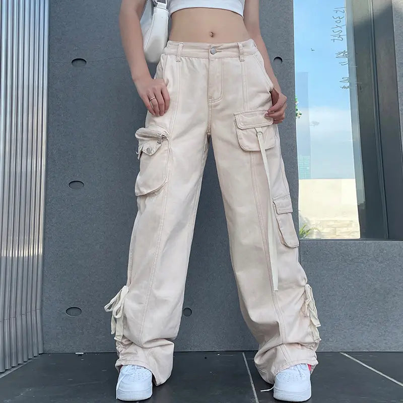 Factory New Arrival Comfy Cotton Woman Pants Street Wear Jog Loose Trousers Causal Women Cargo