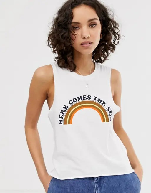 Wholesales Cotton Slik Screen Printing Logo Custom Cheap White Women's Tank Tops T