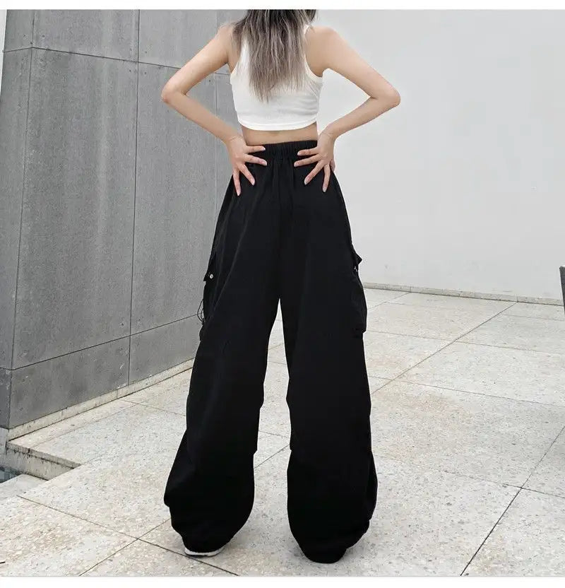 Fashion Streetwear Pants Straight Casual Cargo Pants 2024 Wholesale Summer Mujer Women High Quality Polyester Digital Printing