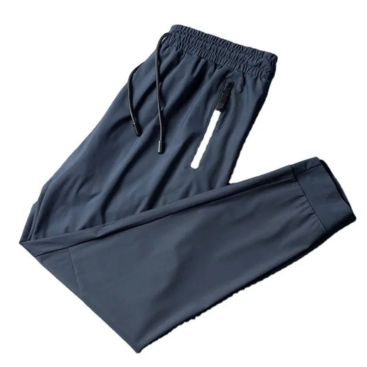 2023 Quick-drying sports leisure trousers ice silk elastic waist sports breathable polyester spandex running