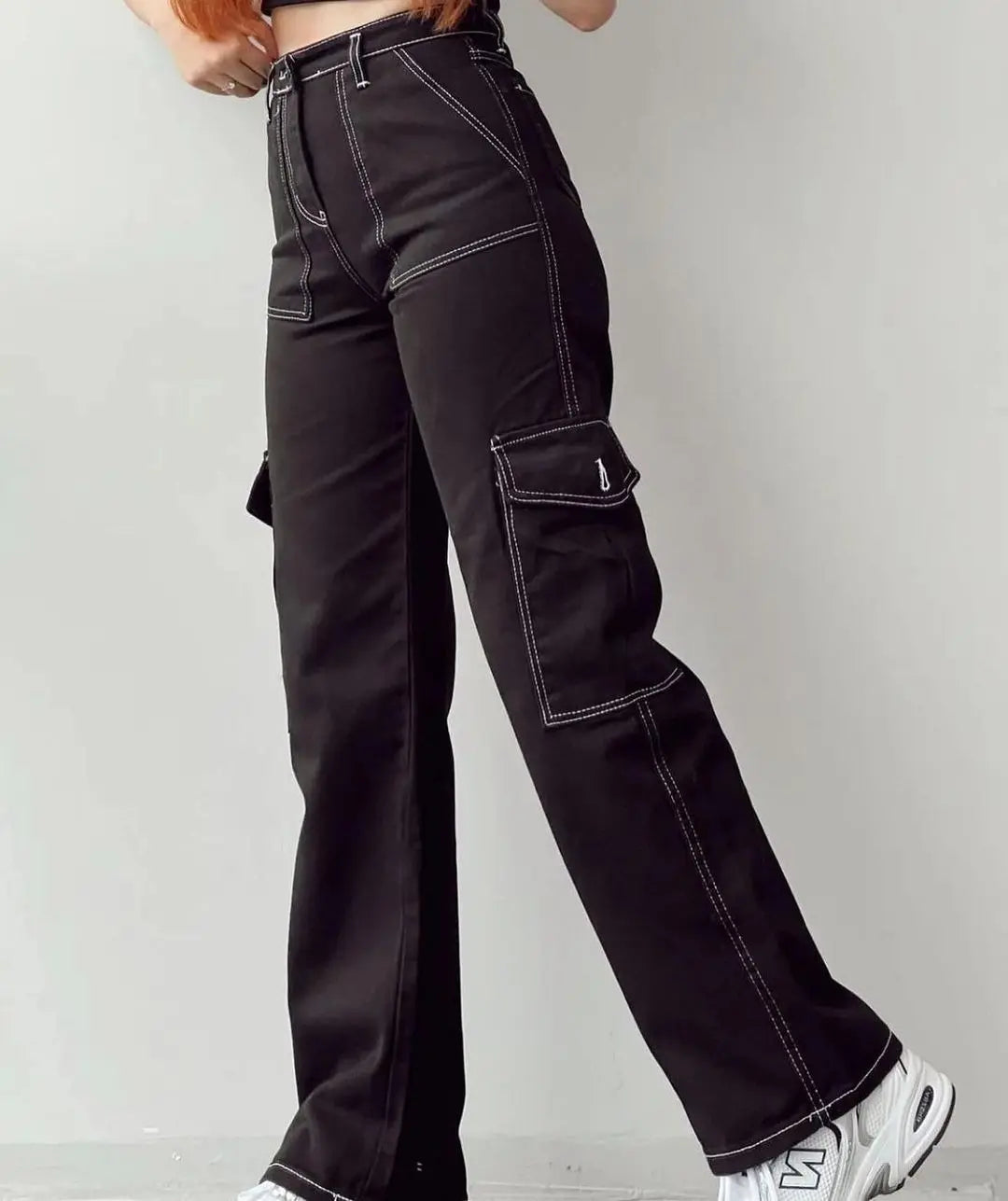 Wholesale Cargo Pants Ladies Casual Trouser Woman Clothes Women High Waisted Trousers with Pocket