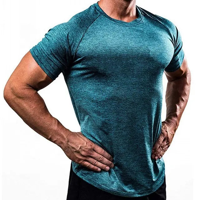 2022 Custom Logo Spandex Polyester T Shirt Compression Breathable Athletic Gym Men's T- Quick Dry Sport T For Men