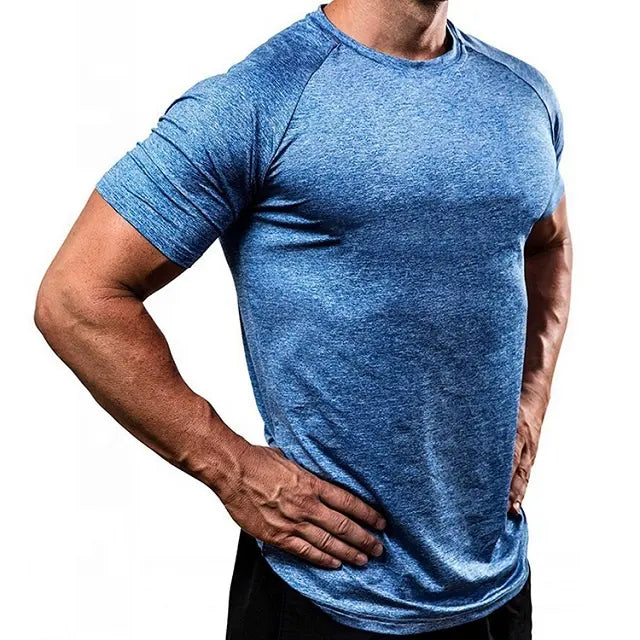 2022 Custom Logo Spandex Polyester T Shirt Compression Breathable Athletic Gym Men's T- Quick Dry Sport T For Men