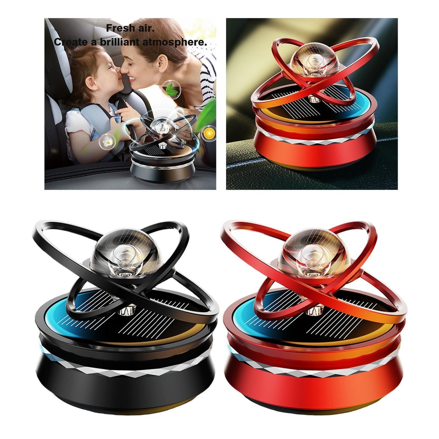 Solar Power Rotating Car/Room Air Freshener Perfume